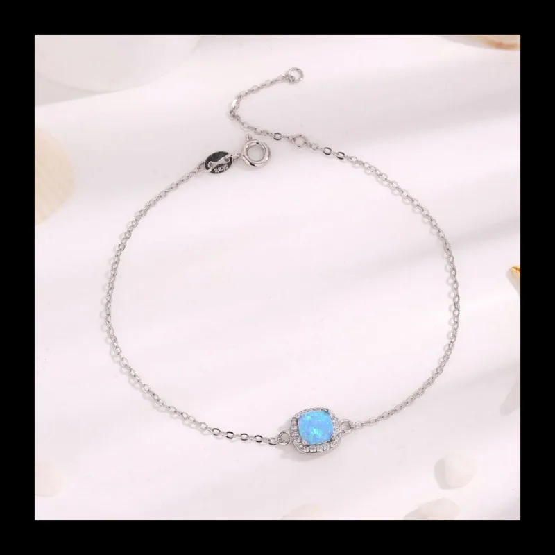 

Ins Internet celebrity popular fashion new S925 silver opal bracelet women simple small fresh fashion