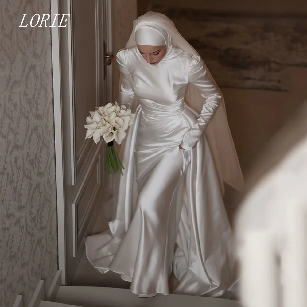 LORIE Abito da sposa classico a sirena Abiti da sposa a maniche lunghe Elegante abito da sposa scoop personalizzato 2026