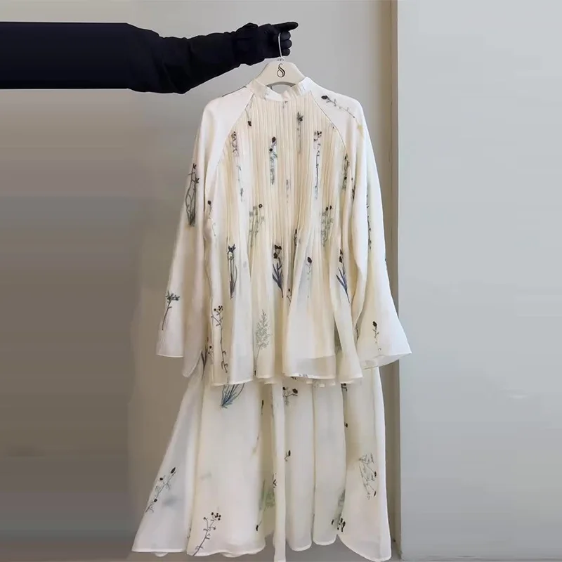 

2026 summer cross-border foreign trade new floral loose elegant casual white dress set