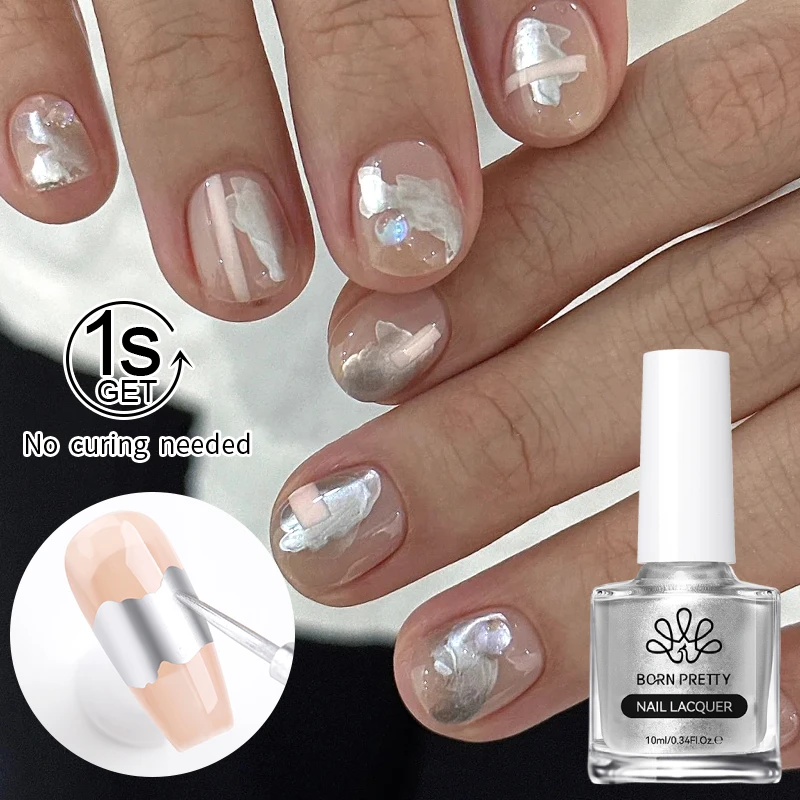 

BORN PRETTY 10 мл супер серебристый металлический гель-лак для ногтей прозрачный акварельный цветущий эффект распространения тянуть линии рисунок полоска Varnis