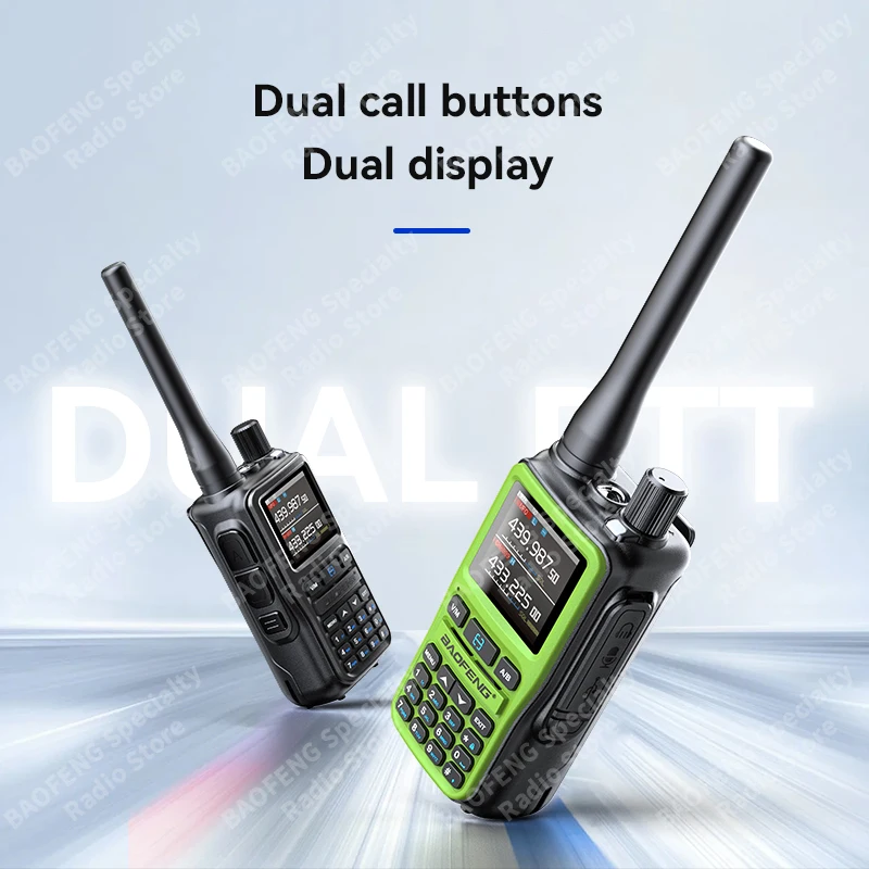 2PCS BAOFENG UV-5R Mini Walkie Talkie Bluetooth Programming Frequency Dual PTT Type-C Long Range Air Band Portable VOX Ham Radio