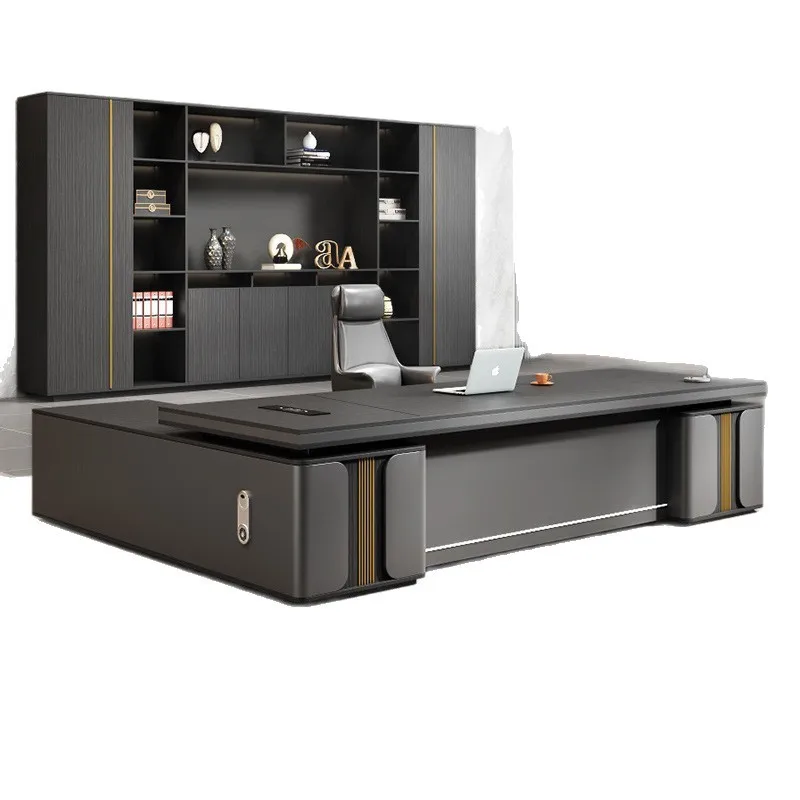 

Modern Convertible L-Shaped Executive Desk for Boss, CEO, Manager, Business Furniture