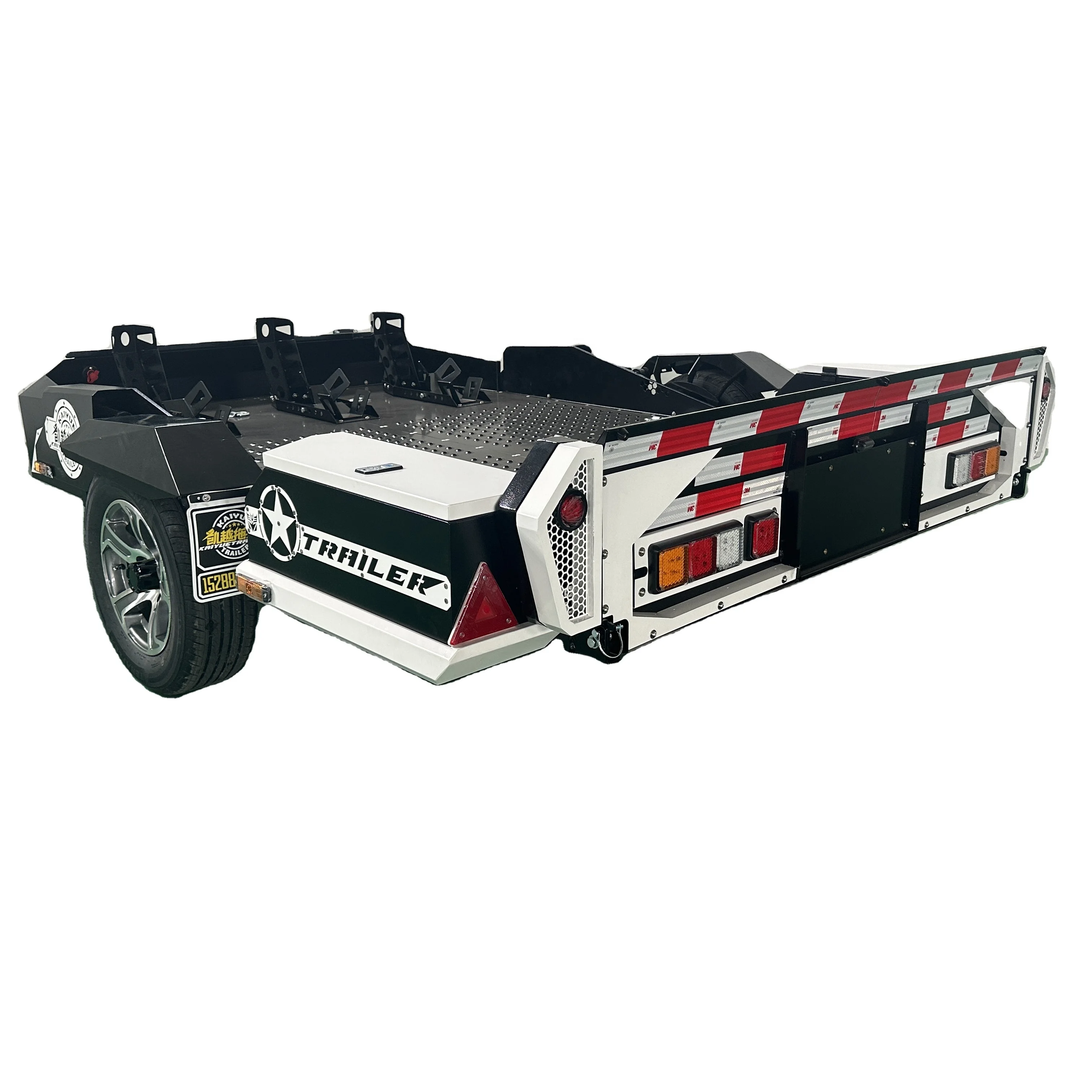 Tricycle Motorcycle Trailer Tilting Hauling Trailer with Motorcycle Tent Camper