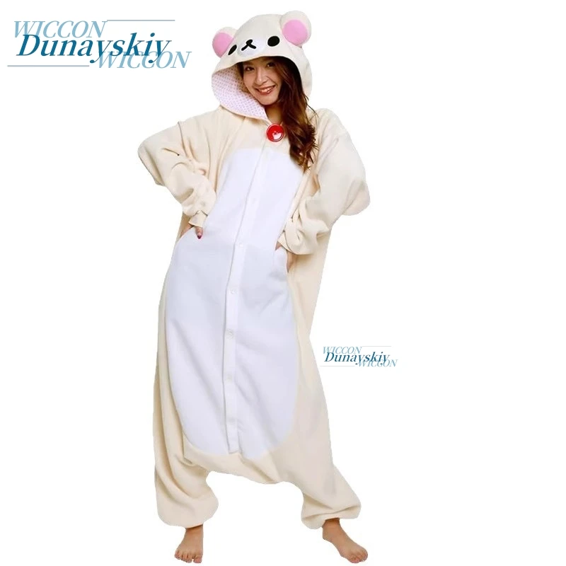 Japanese Cute Cartoon Bear Loose Pajamas Adult Anime Bear Jumpsuit Kawaii Anime Loungewear view 5