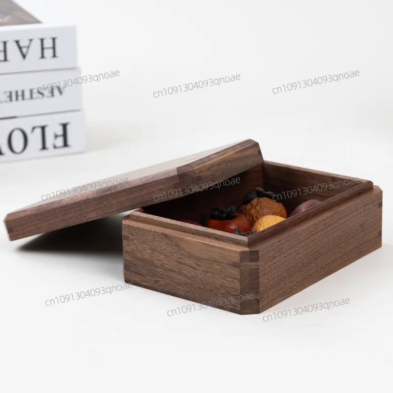 

North American black walnut tenon and mortise structure desktop storage box retro sundries box card storage