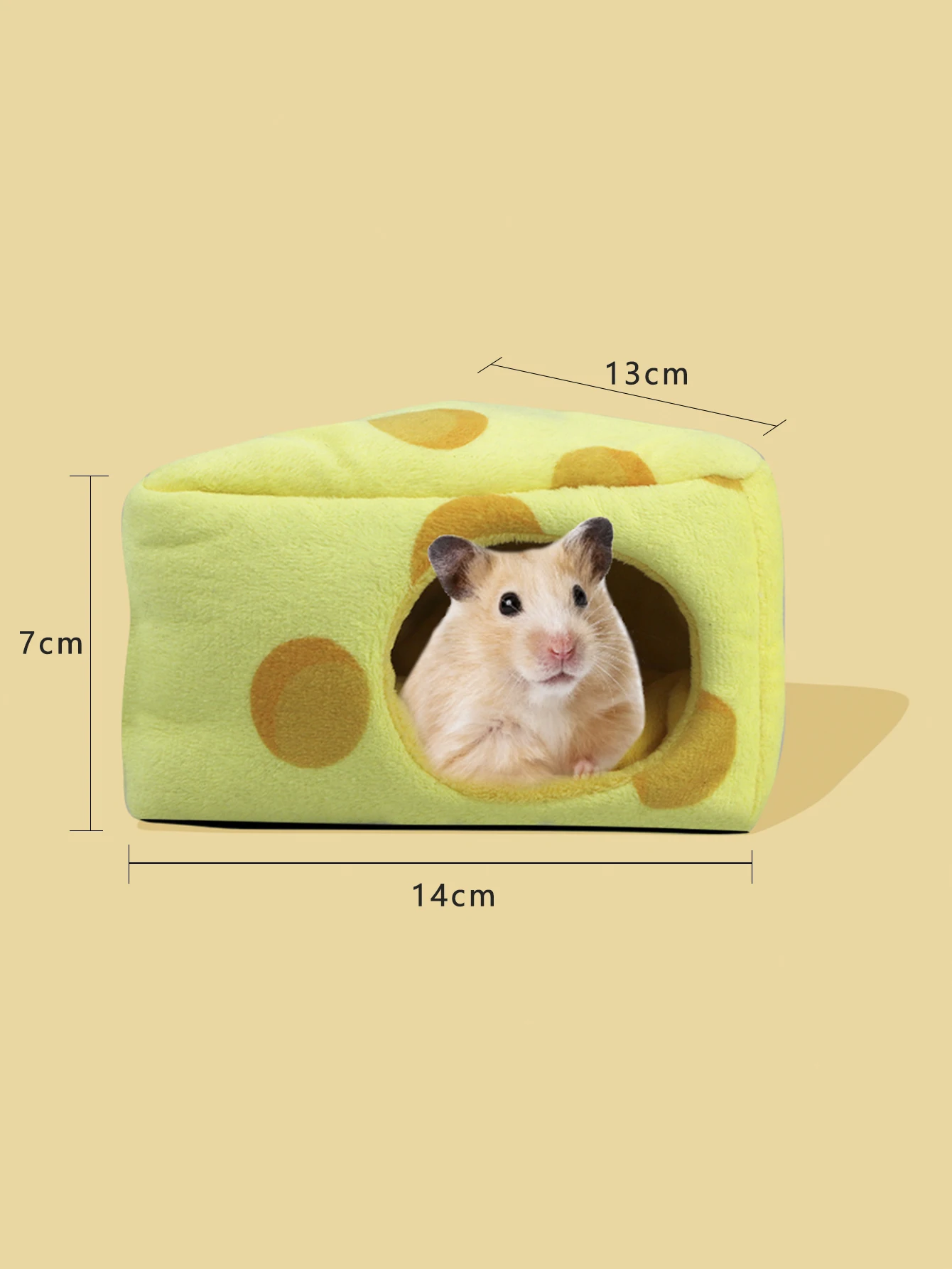 Cute Cheese Shaped Hamster Bed House, Hedgehog Hideout Nest Small Pet Winter Warm Cage Accessories