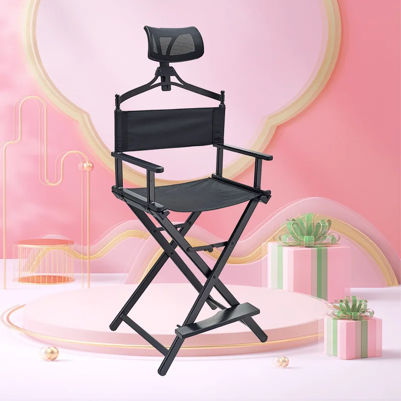 Factory Direct Portable Folding Makeup Chair Aluminium Alloy Outdoor High Back Director Chair High Legged Director's Chair