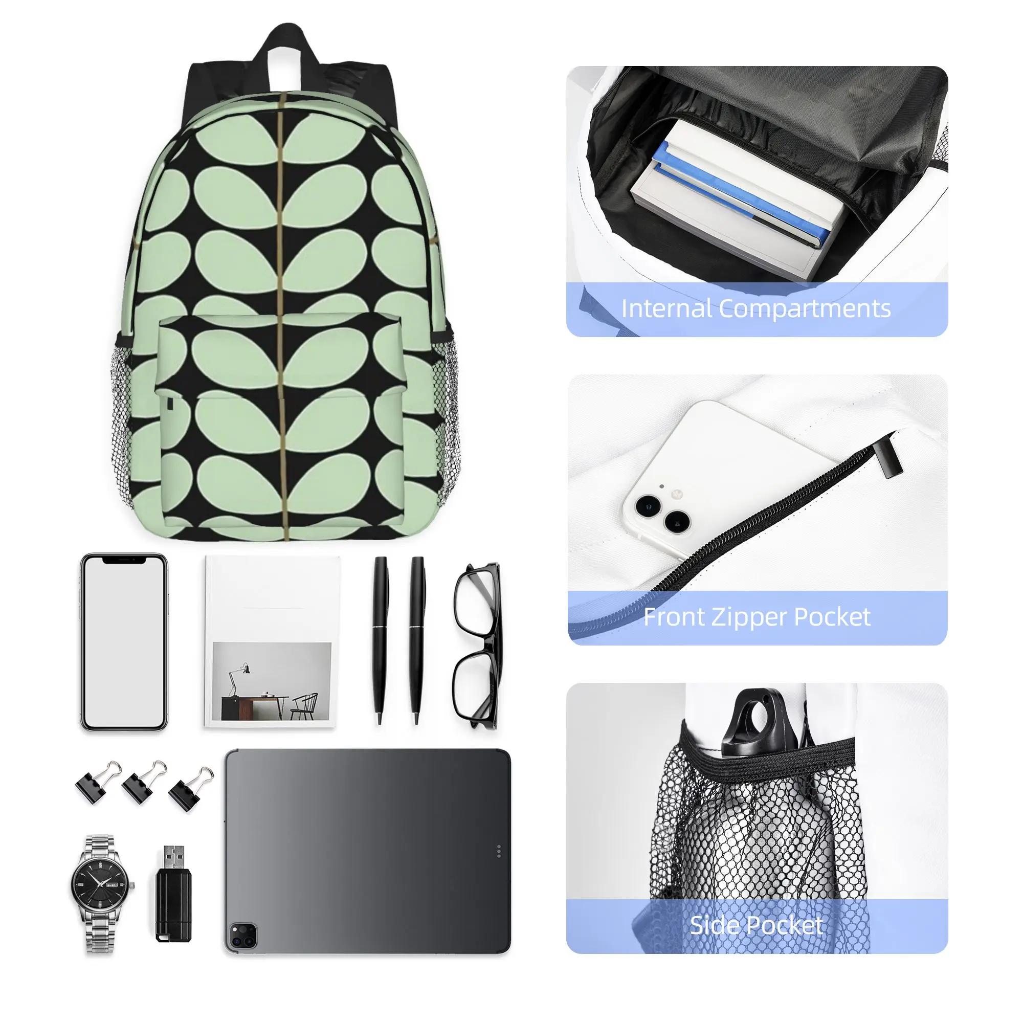 orla kiely, Giant Stem ,orla kiely pattern Backpack Hot Sale Daypack Boys Girls BookBag Shoulder Bags for Men Women School Bag