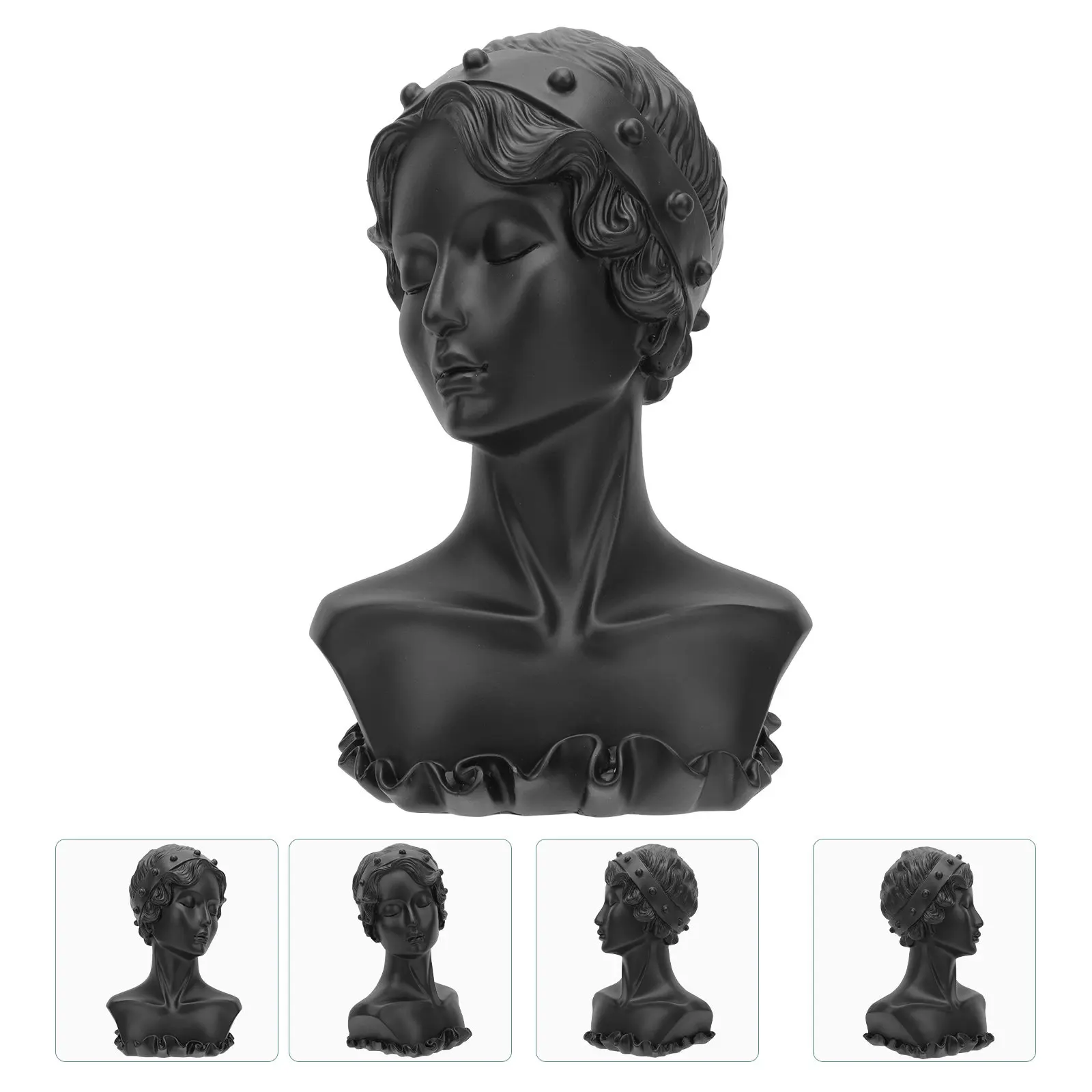 

1 шт. Подставка для украшений из смолы в форме бюста, декоративная скульптура для демонстрации ожерелий и серег, стильная витрина, элегантный декор для дома