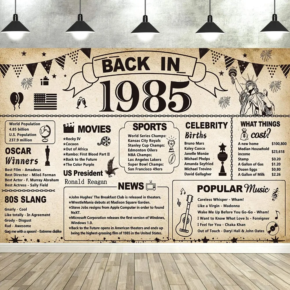 Vintage 1975 themed party shooting backdrop, 50th birthday banner anniversary party home decoration photography studio backdrop