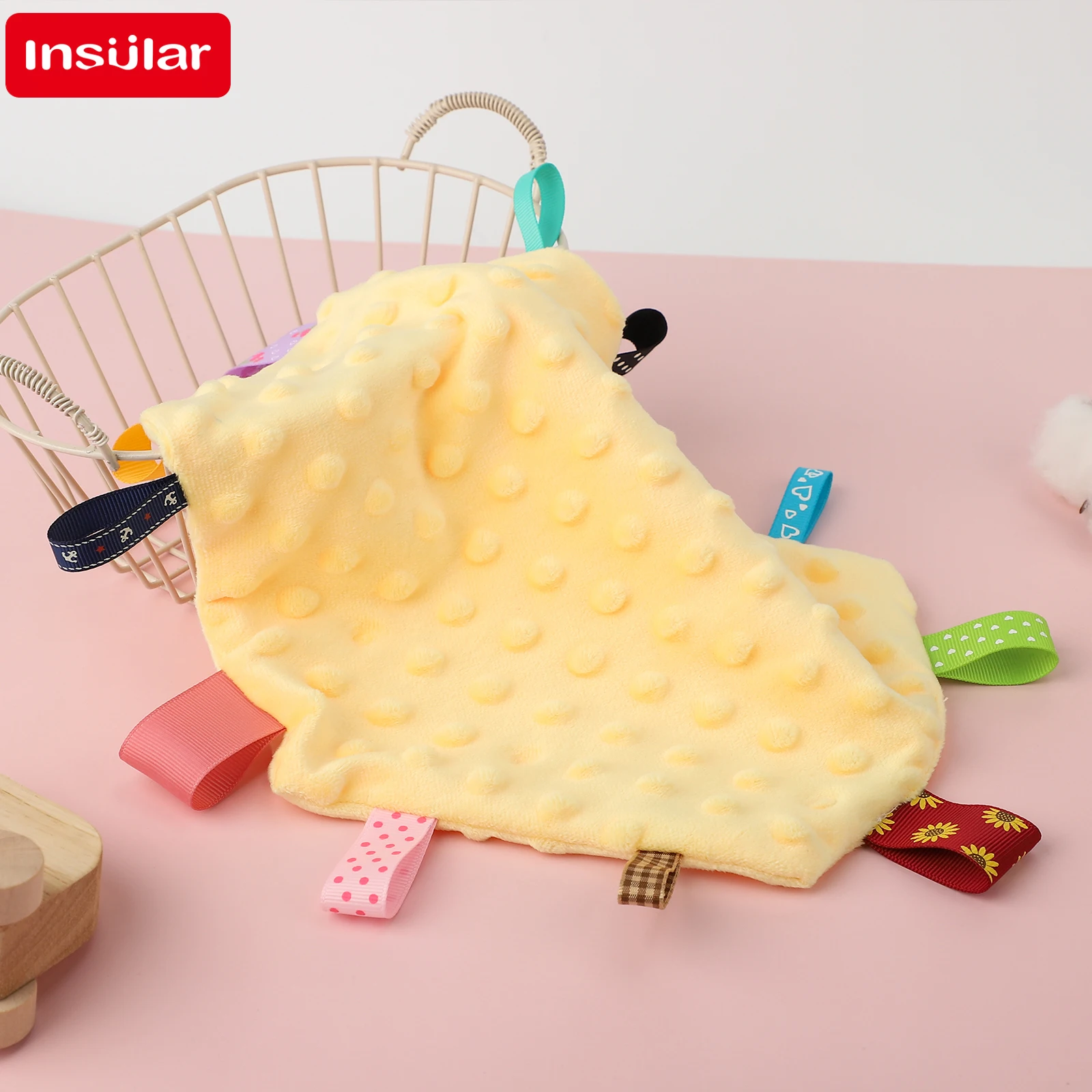 

Красочное детское средство для сна, этикетка Doudou, успокаивающее полотенце, носовой платок для колыбельной, детский спальный компаньон, успокаивающий, удобный, От 1 до 3 лет