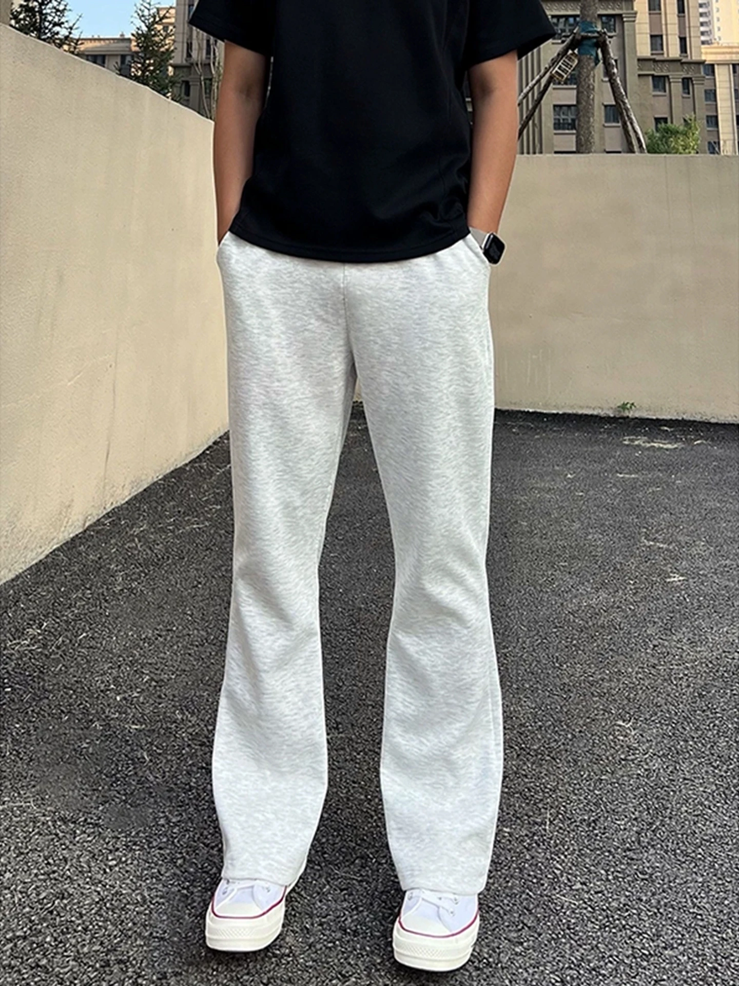 

Cleanfit Straight Leg American Sport Pants Men's Autumn Long Trousers Visual Lengthening White ey Straight Tube Pants