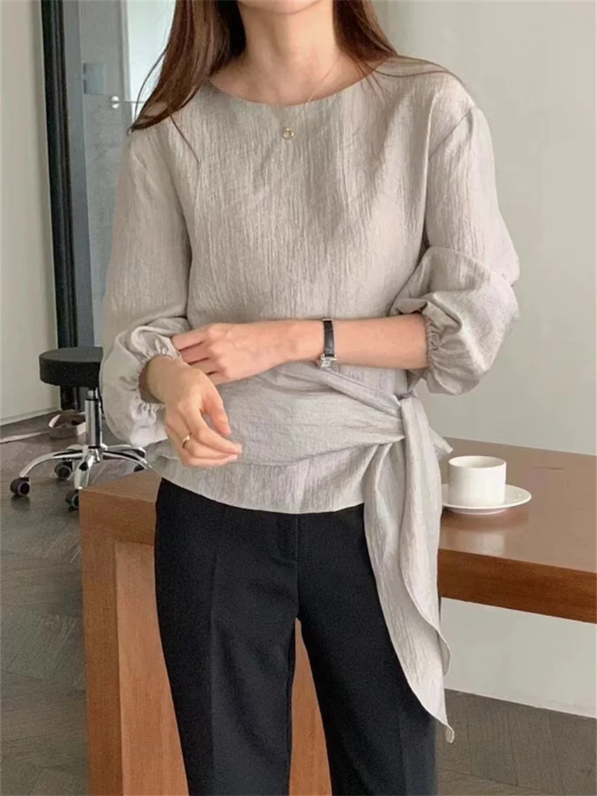 Alien Kitty Autumn Close Waist Blouses New Women Elegant 2024 Office Lady Full Sleeve Daily Solid Work Wear Slim Loose Blusas