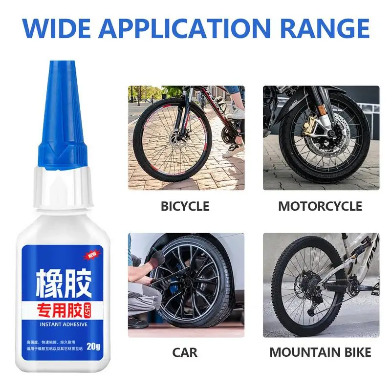 

Rubber Tire Repair Glue Liquid Strong Rubber Glues Rubber Wear-resistant Adhesive Quick-drying Tire Patch Adhesive 20g