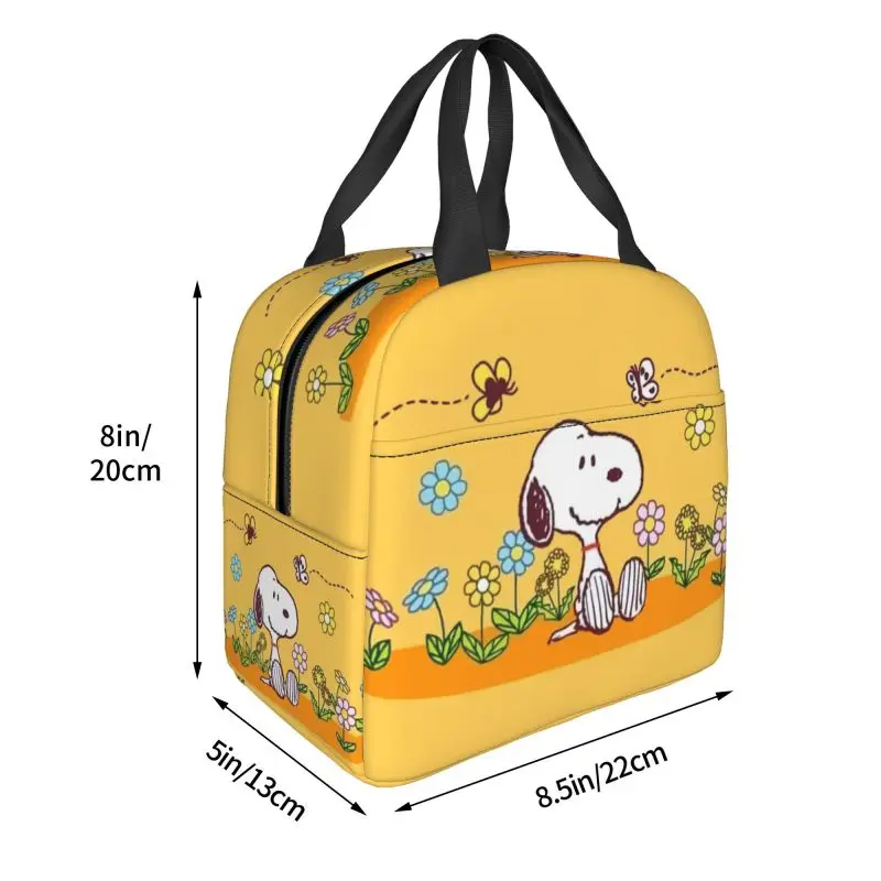 Custom Snoopy Disney Resuable Lunch Boxes Women Waterproof Movie Thermal Cooler Food Insulated Lunch Bag Kids School Children