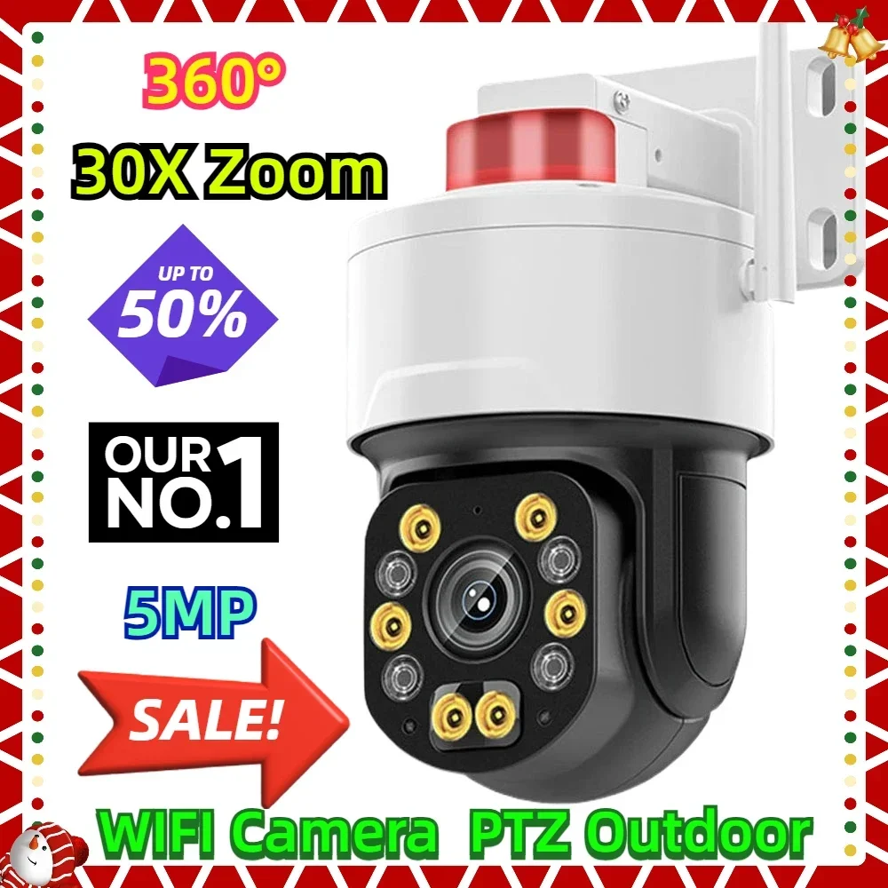 

30X Zoom 360° Wireless HD Video Surveillance Cameras Wi-Fi Security CCTV IP Camera Home 5MP WIFI Camera PTZ Outdoor