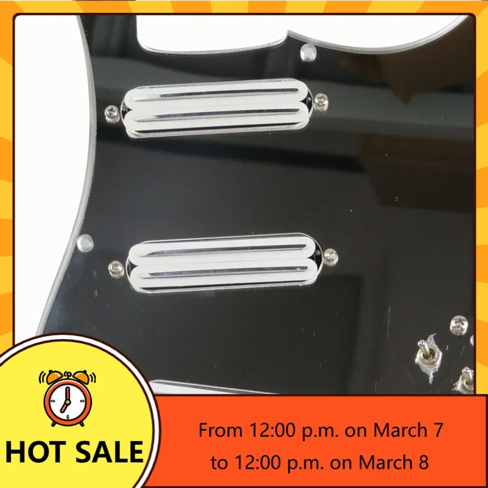 

Q-X Music Store-Silver mirror guitarpickup fully loaded guard plate humbucking pickup multi-function push-pull single-cut switch