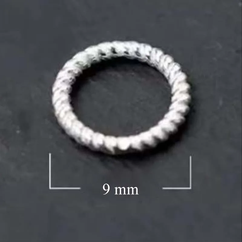 925 Sterling Silver Twisted Line Jump Rings for DIY