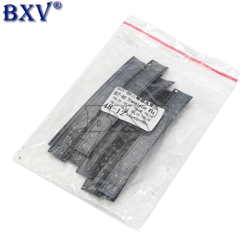 SOT-89 SMD Transistor Assorted KIT Total 8kinds X10pcs=80PCS Contains  78L05 78L06 78L08 78L09 78L10 78L12 78L15 79L05