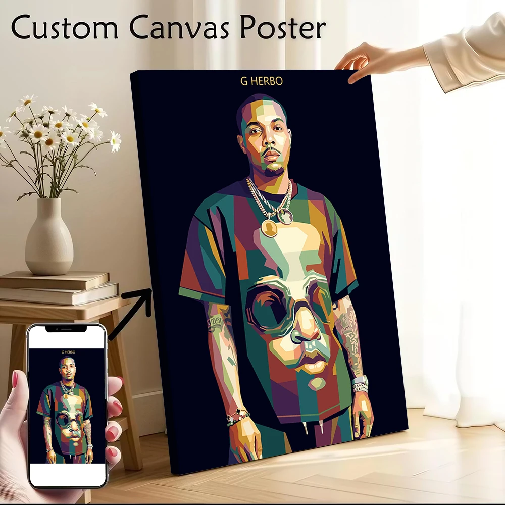 Póster de Retrato Pop Art de G Herbo, Lienzo Impreso Personalizable para Cuadros, Arte de Pared, Decoración Moderna para el Hogar, Decoración de Habitaciones
