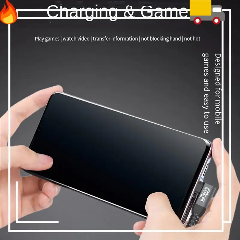 

USB 4 Угол 90 градусов Кабель 40 Гбит/с USB4 Колено типа C Кабель передачи данных USB C PD240W Быстрая зарядка