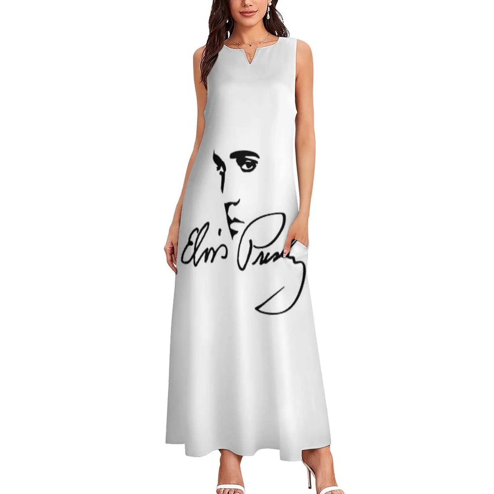 Vestido largo con cara de niño, vestido sexy para mujer, vestido de verano para mujer, noche de mujer 2025 de lujo