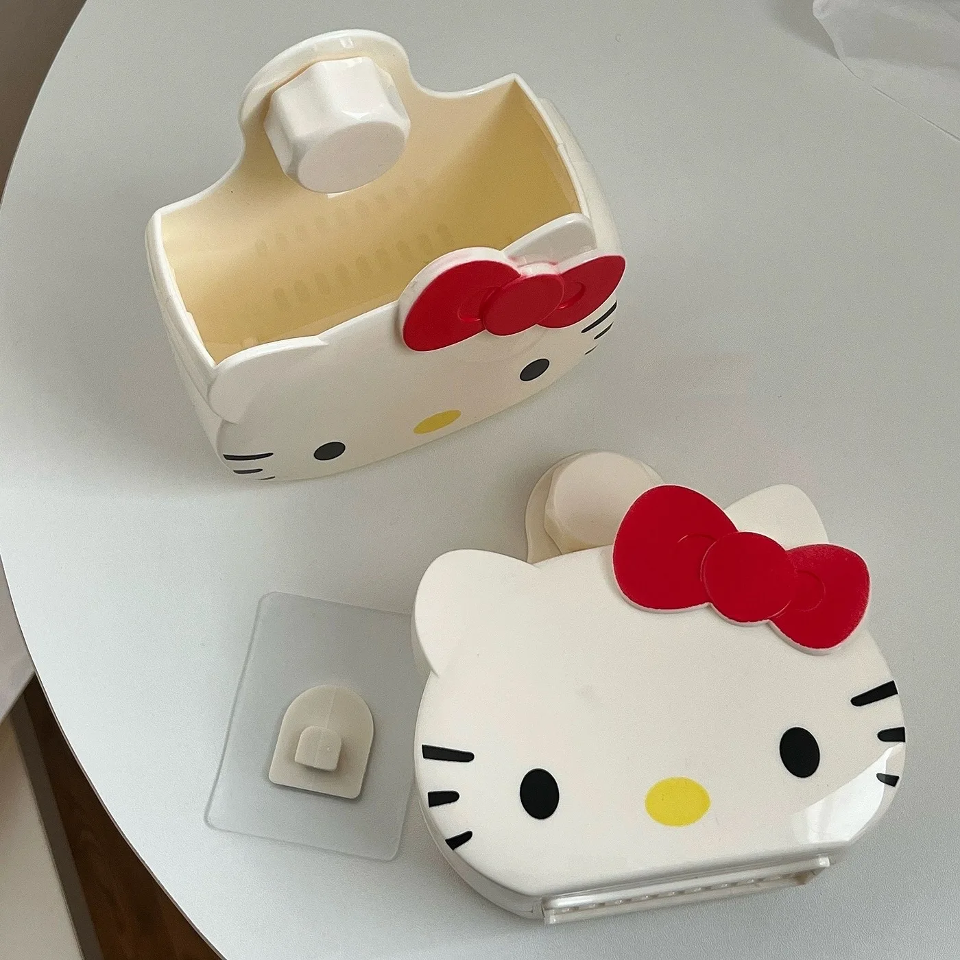 Sanrio Hello Kitty Bathroom Table Organizer Wall Shelf Cute Kt Cat Home Storage Rack Hanging Sundries Storage Holder Punch-Free image 5