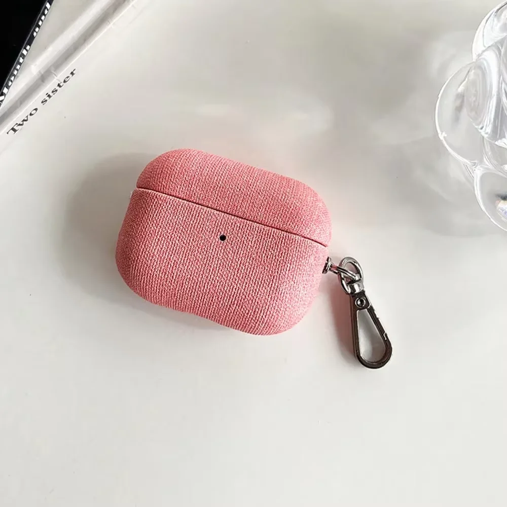 

Fabric Protector Earphone Case For Apple Airpods Pro2 4 3 2 1 With Key Metal Clasp Bluetooth Headphone Cover for Air Pods case