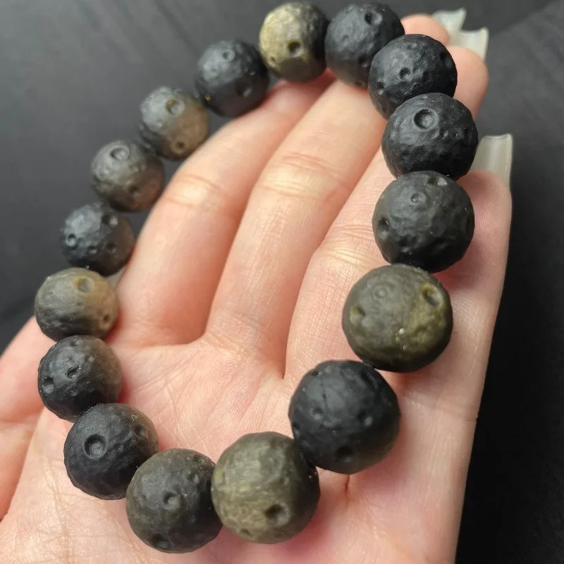 Natural Obsidian Meteorite Moon Bracelet Crystal Bracelet