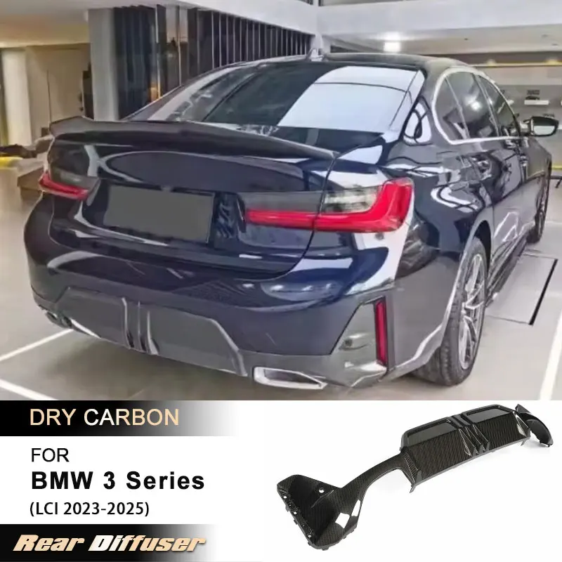 

Car Rear Bumper Diffuser Lip Spoiler for BMW 3 Series G20 LCI 2023-2025 Racing Rear Apron Lip Body Kits Prepreg Dry Carbon
