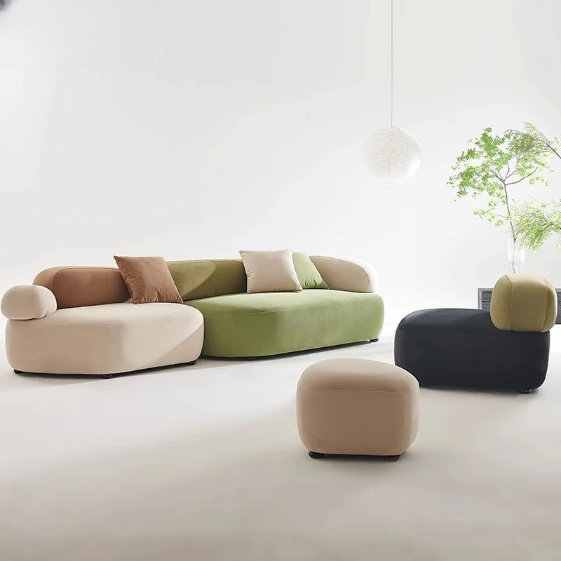 Pebble fabric special-shaped designer creative curved module clubhouse hotel sofa