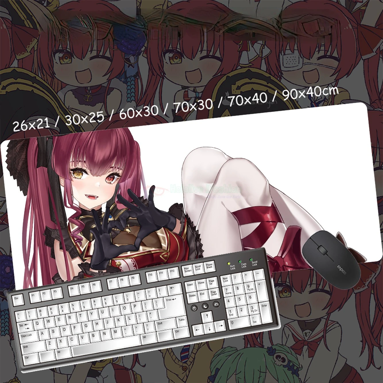 

Anime Custom Design XXL Mouse Pad Hololive Vtuber Houshou Marine Theme Sexy Cute Girl Large Desk Mat Computer Gaming Accessories