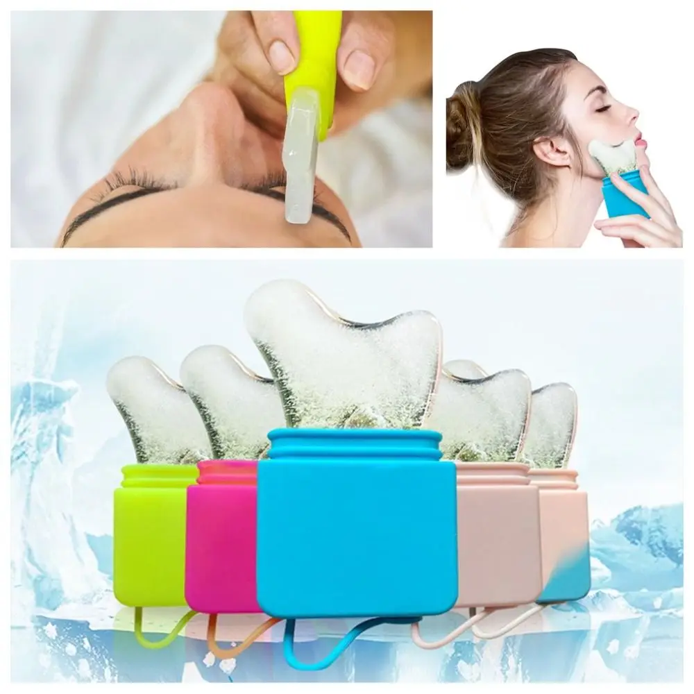 Gua Sha Silicone Ice Face Roller Cold Therapy Alleviate Puffiness Ice Cube Mold Shrink Pores Lifting Contour