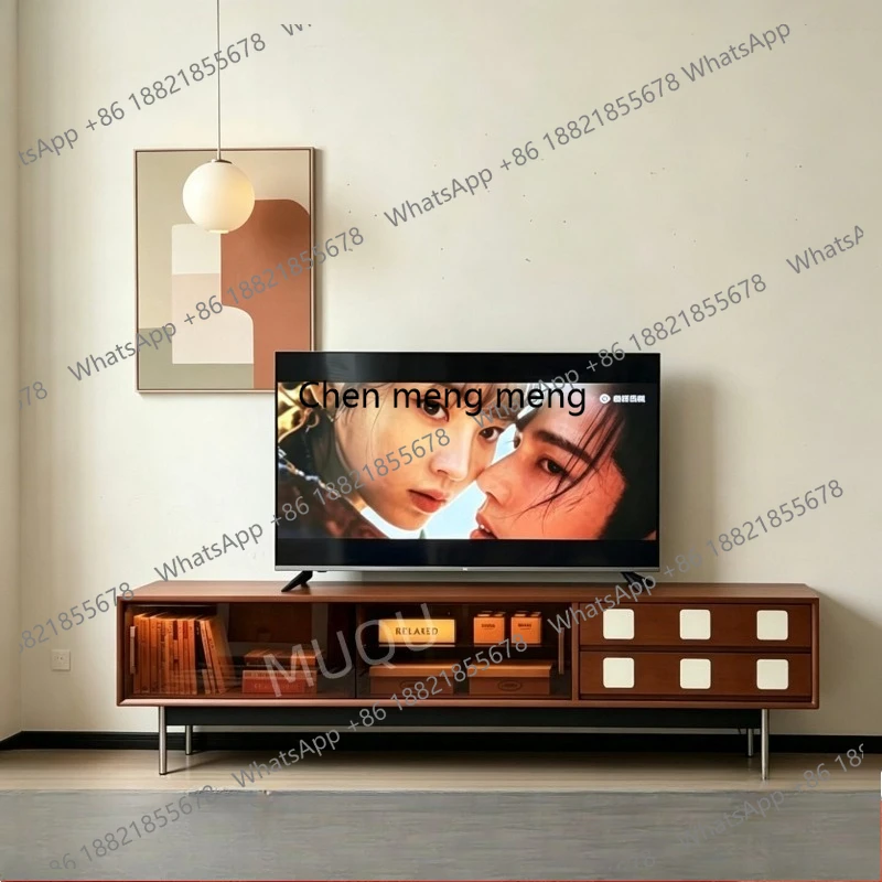 Medieval small apartment solid wood TV storage locker living room against the wall boxwood locker