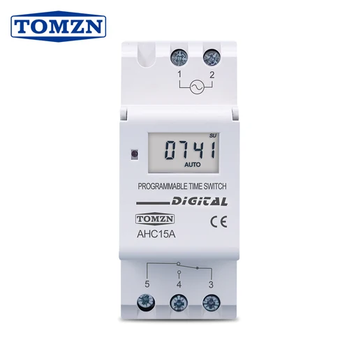 TOMZN Din Rail monofásico semanal 7 días programable interruptor de tiempo Digital relé temporizador Control AC 220V 230V 12V 24V 48V 16A