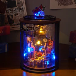 Diy Houten Magisch Huis Fles Pop Huizen Donkere Nacht Casa Miniatuur Gebouw Kit Poppenhuis Met Meubels Voor Meisjes Kerstcadeaus