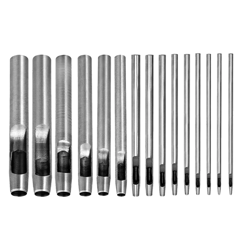 

AF89-15 шт. полый дырокол для кожи, резак для дырокола 0,5 мм-10 мм, набор круглых инструментов для дырокола, рабочий набор для рукоделия из кожи, часы