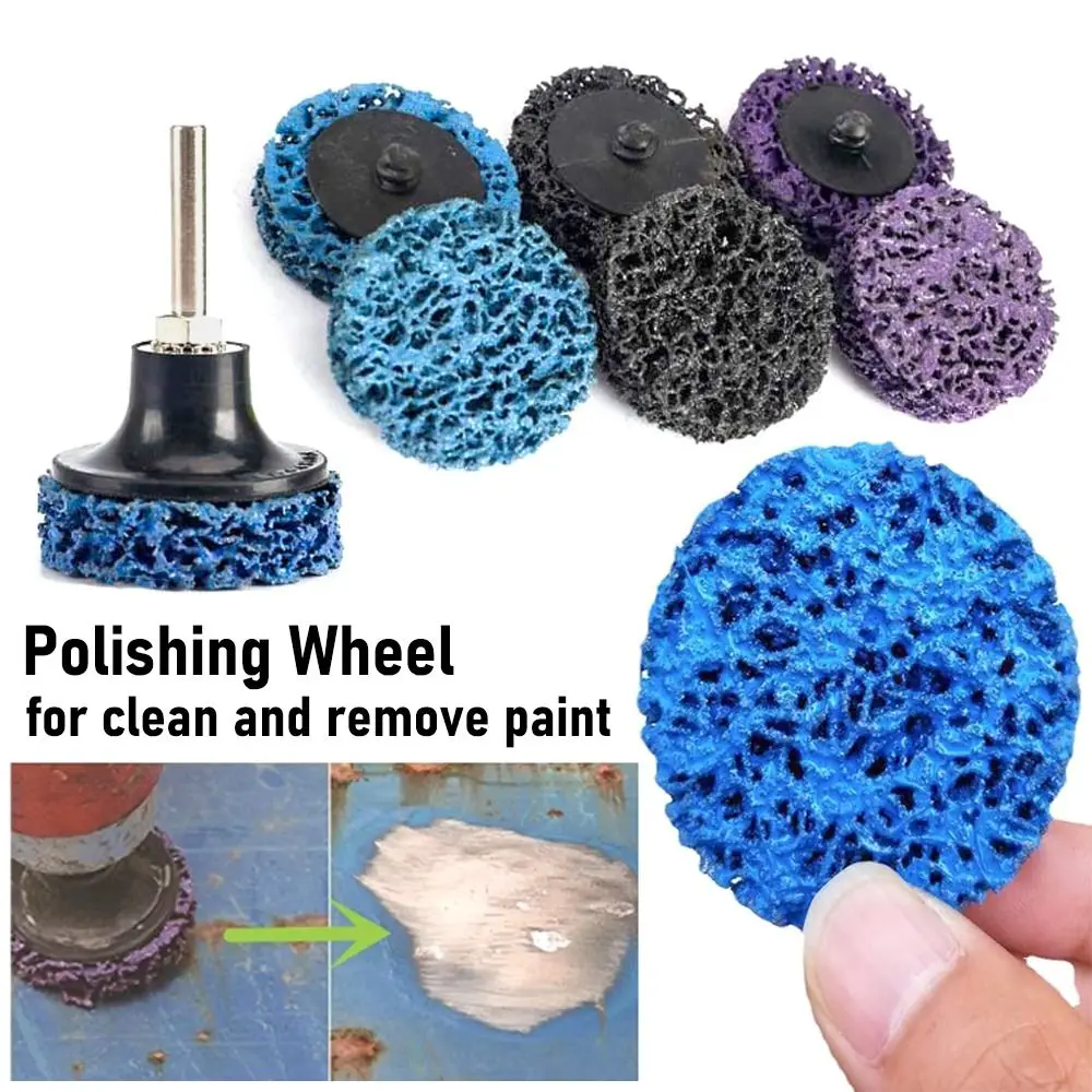 1Pcs with Holder Polishing Wheel Abrasive For Clean And Remove Paint Stripping Wheel Grinding Disc 2 Inch 50mm Poly Strip Discs