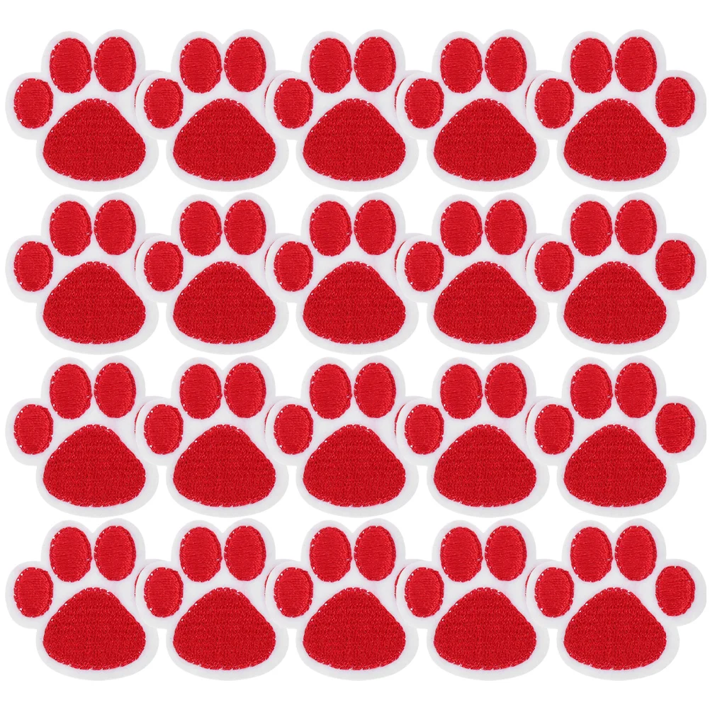 20 Pcs Patch Pet Clothes Applique for Backpacks Supplies Patches Jackets Dog Paw