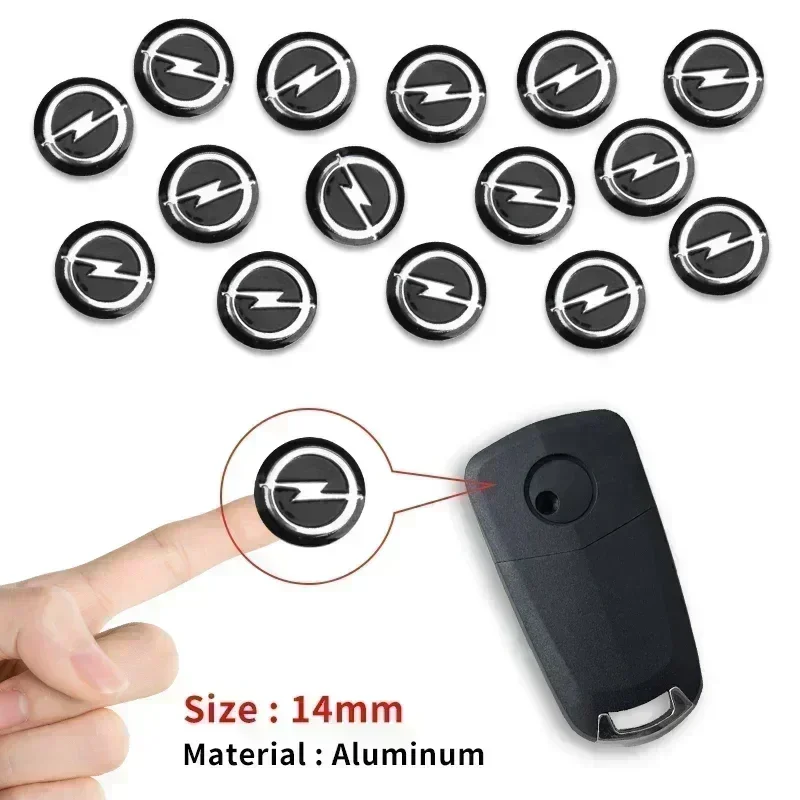 

14mm Car Logo Emblem Shell Aluminum Key Sticker For Opel Meriva Corsa Astra Vivaro Signum Insignia Mokka Adam Combo Junior