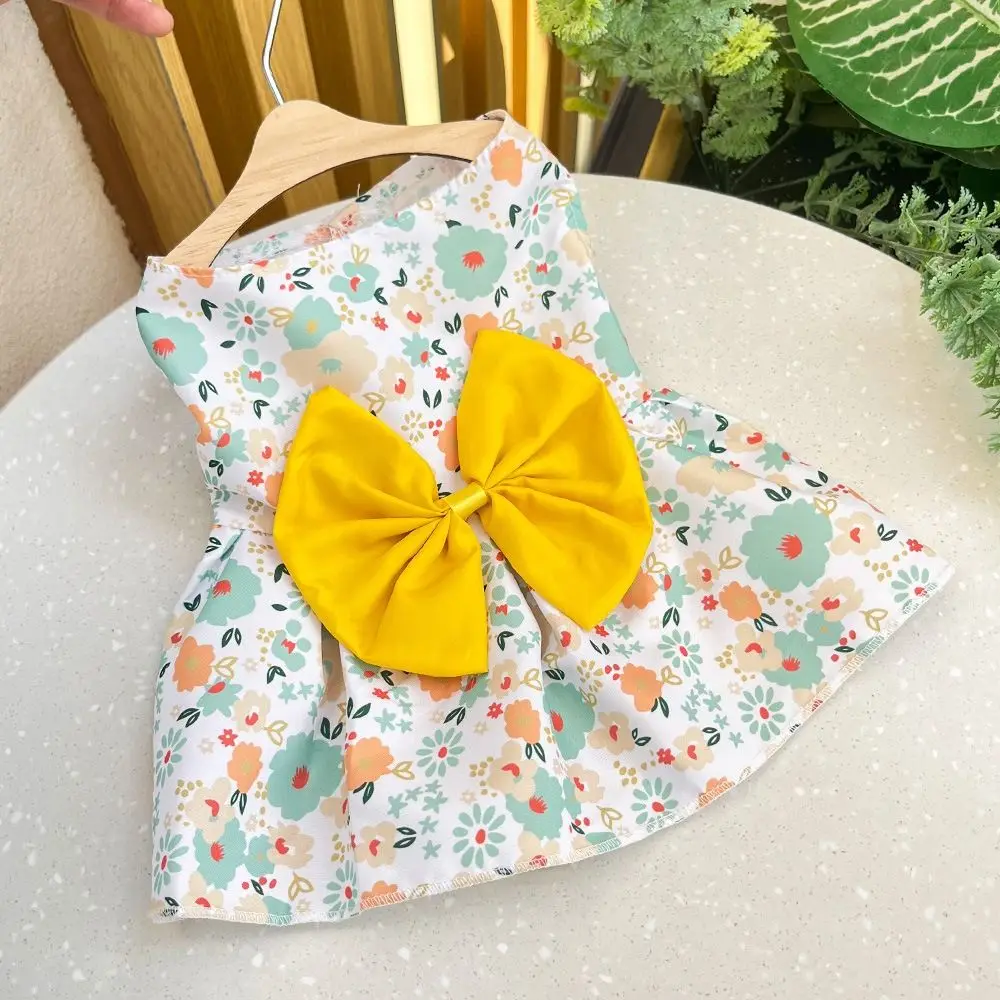 Breathable Floral Printed Cat Dog Dress Cute Butterfly Skirt Puppy Princess Skirt Wedding Dress XS-XXL Pet Skirt Kitten