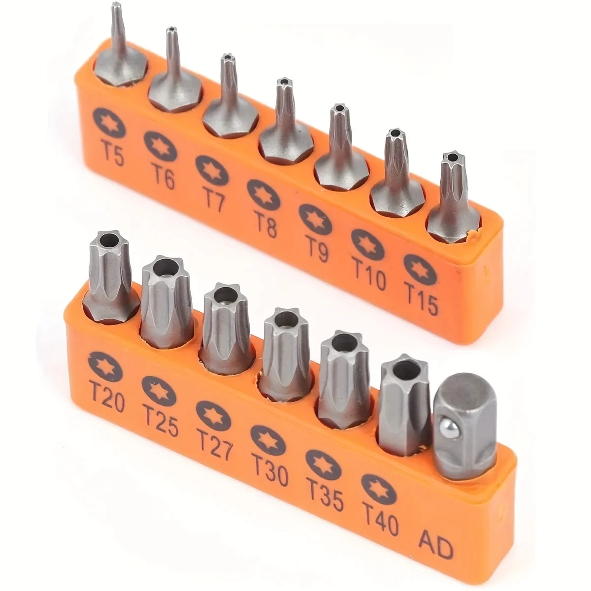 13+1-teiliges Torx-Bit-Set, S2-Legierungsstahl-Bit-Set mit Magnetspitze, 1 Zoll mit selbstverriegelnden Schnellwechsel-Verlängerungen, T5 - T40
