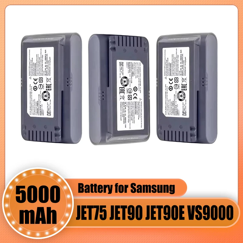 Vacuum cleaner battery 21.6V 5000mAh VCA-SBT90 For Samsung Vs9000 Jet90 Jet75 cordless handheld vacuum cleaner battery