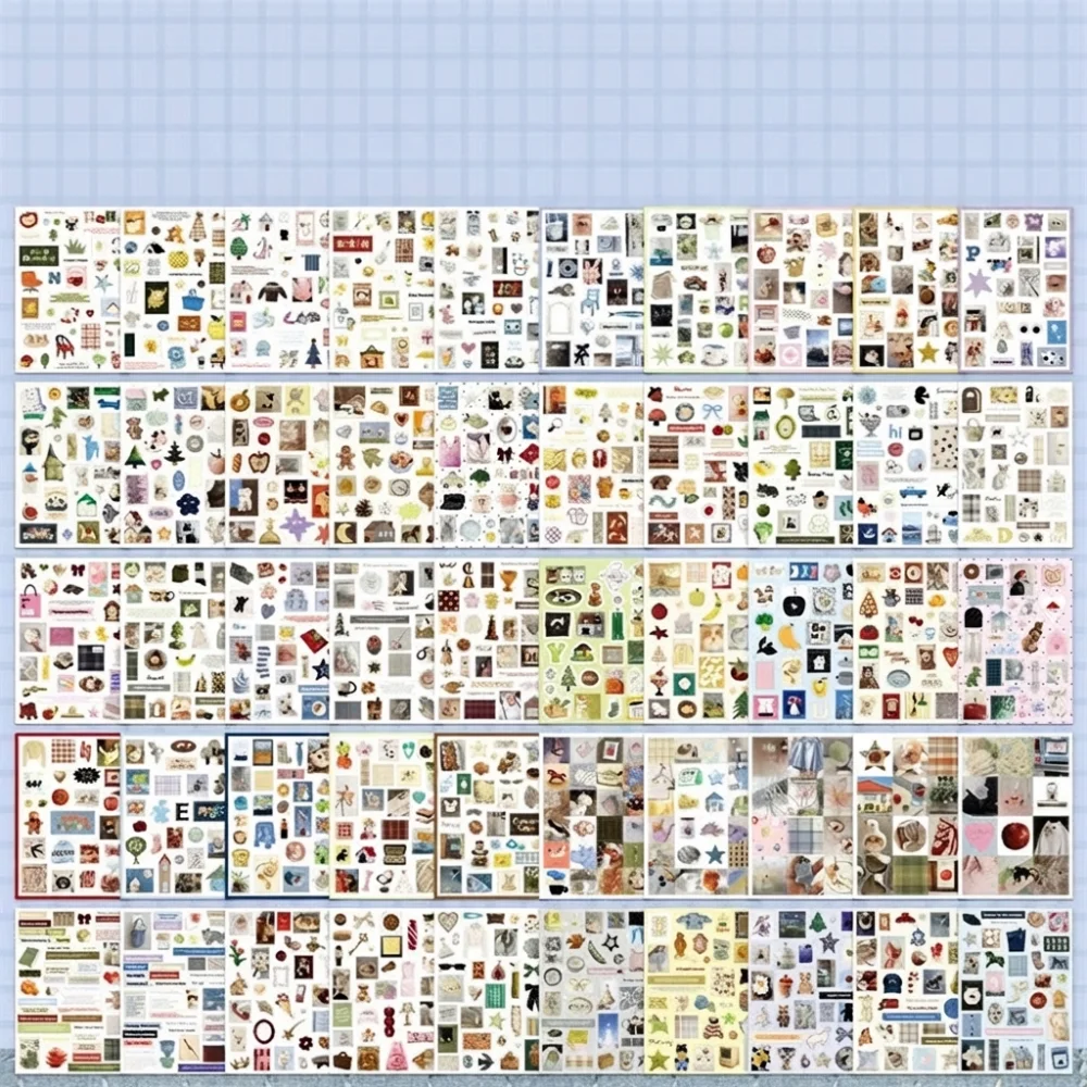 

New 50 Sheets Sticker Book Colorful Store Series a5 Scrapbook Sticker DIY Gift Craft Stickers Journal Decoration