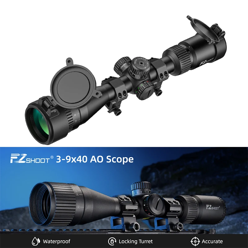

EZshoot Rifle Scope Red Green Illuminated Reticle 1 Inch Tube Long Range Scope Ring Second Focal Plane Riflescope for Picatinny