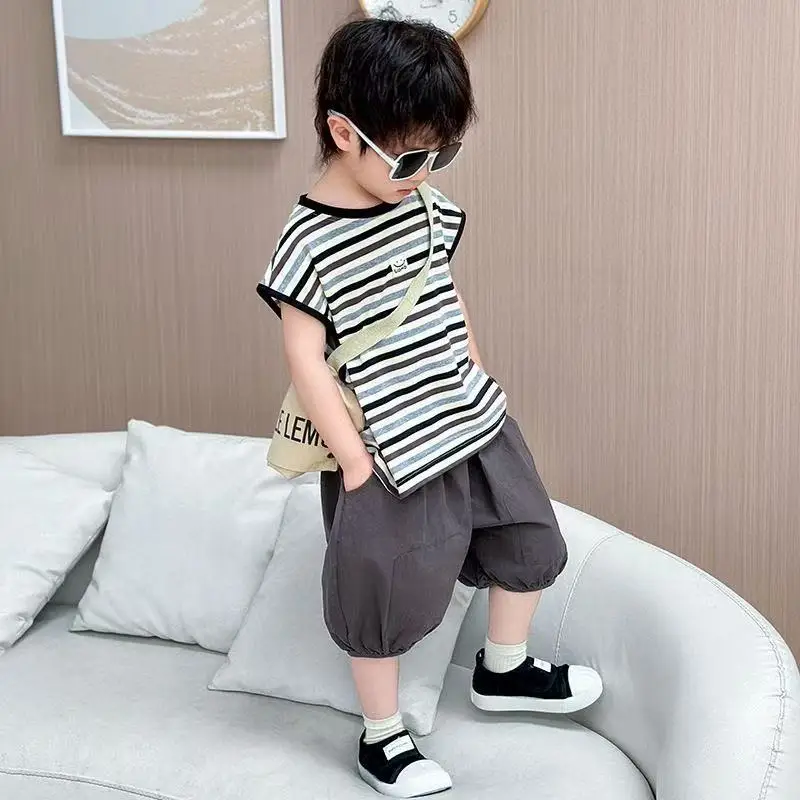 

Summer Baby Clothes Sets 2 Pcs Kids Vest Short Boys Girls T-shirt Summer Thin Breathable Toddler Baby Clothes Sets