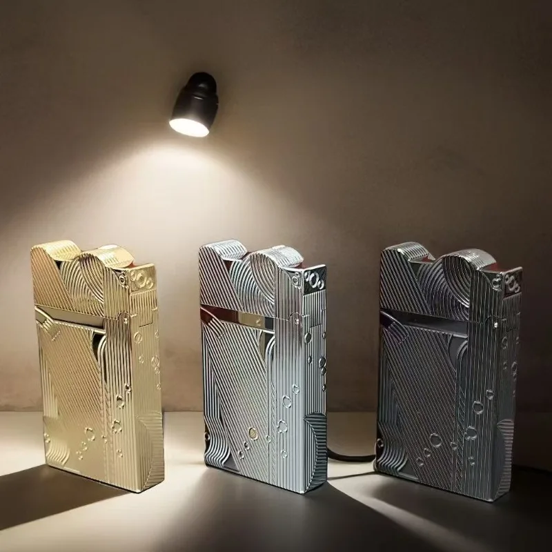 Encendedor de querosinas Retro de latón con diseño de sirena, con tono de acero fuerte y encendido deslizante lateral crujiente, regalo de alta gama para hombres, novedad de 2026