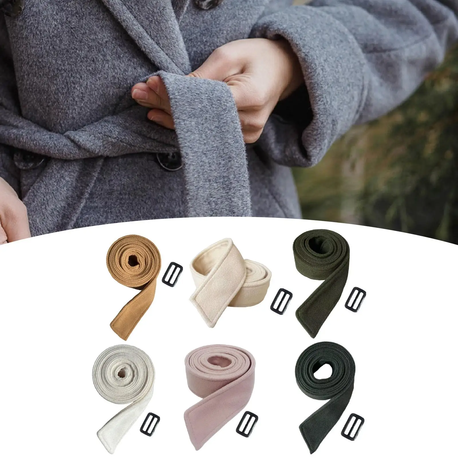 حزام معطف مزدوج الجوانب، حزام خصر عملي، بديل محمول #4