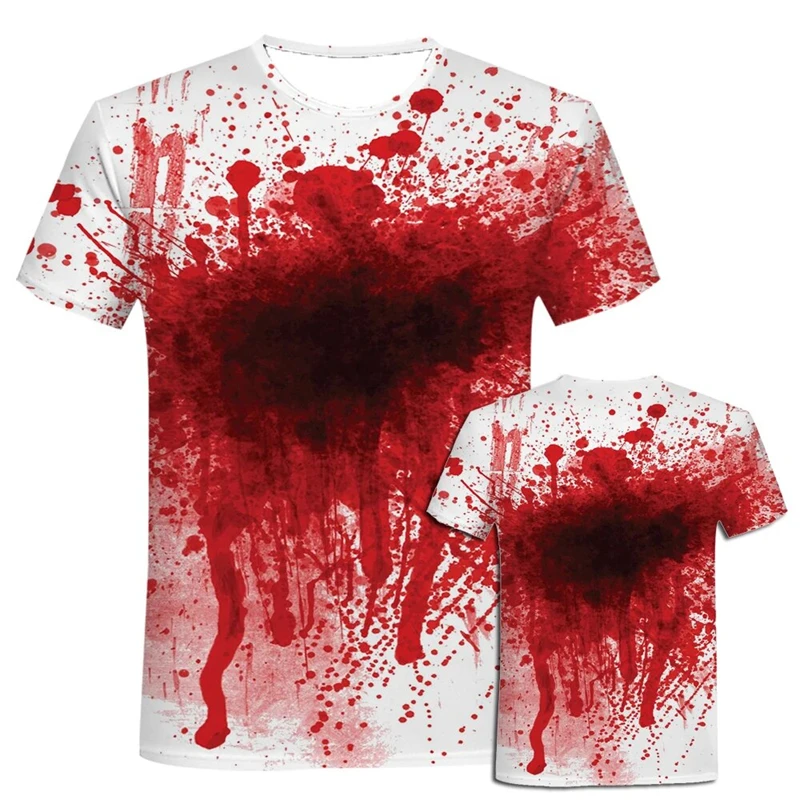 Fashion Hallowmas 3d Printed T-shirt For Men Horror Blood Palm Short Sleeves Tee Shirts Harajuku Streetwear Oversized Tees Top