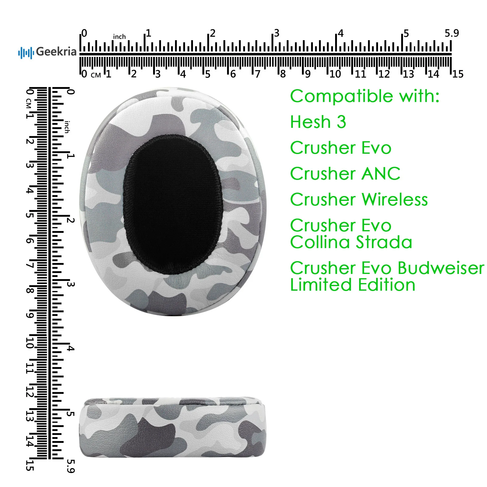 Geekria Ohrpolster für Skullcandy Brecher Drahtlose Brecher Evo Brecher ANC Ersatz Kopfhörer Protein Leder Ohr Pads Abdeckung